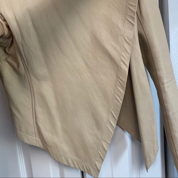 Drape Front Leather Jacket - Picture 7 of 9